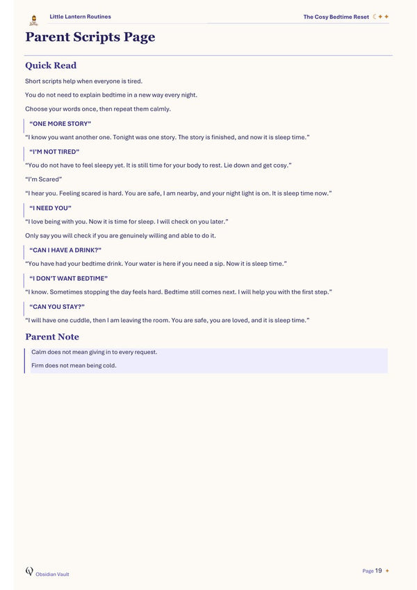 Parent scripts page