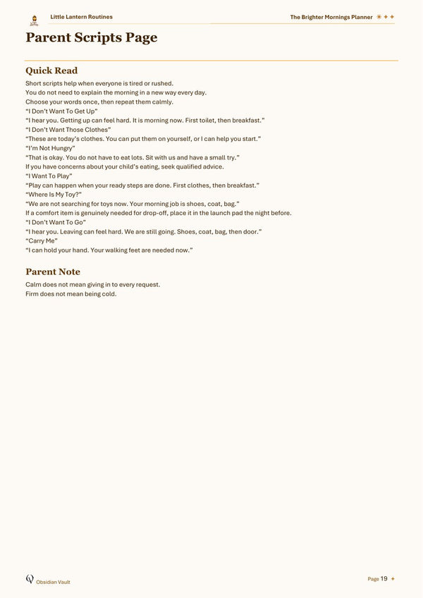 Parent scripts page