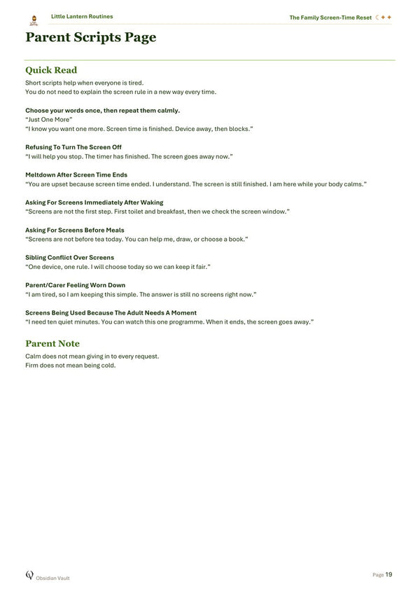 Parent scripts page