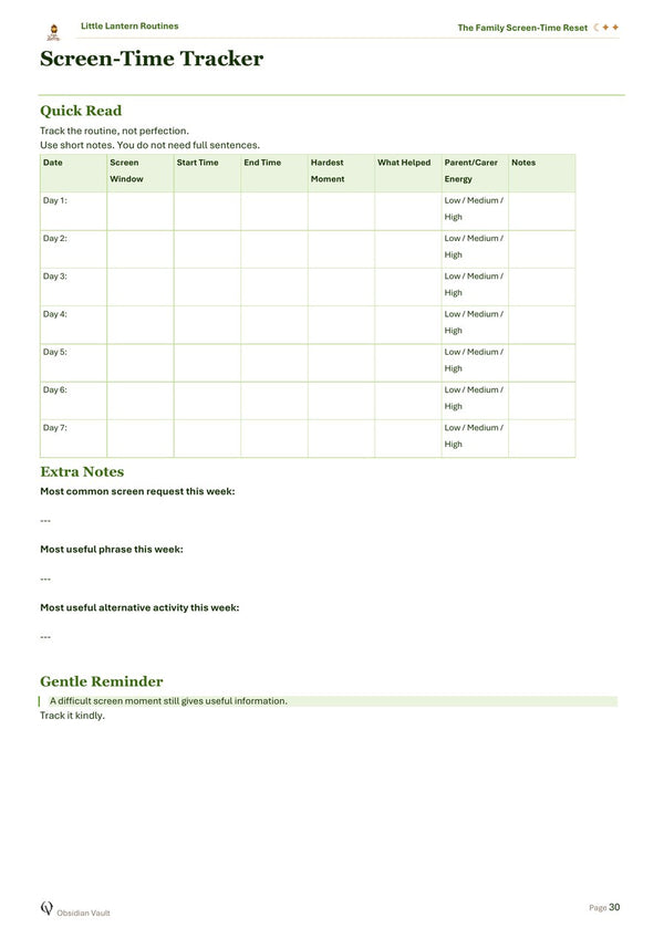 Family Screen Rules Page